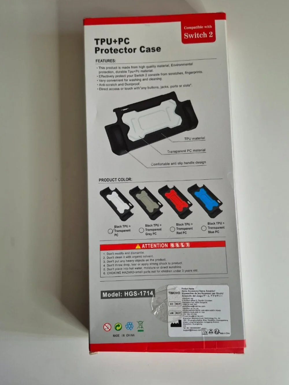 Nintendo Switch 2 dockable protective cover TPU Protective New